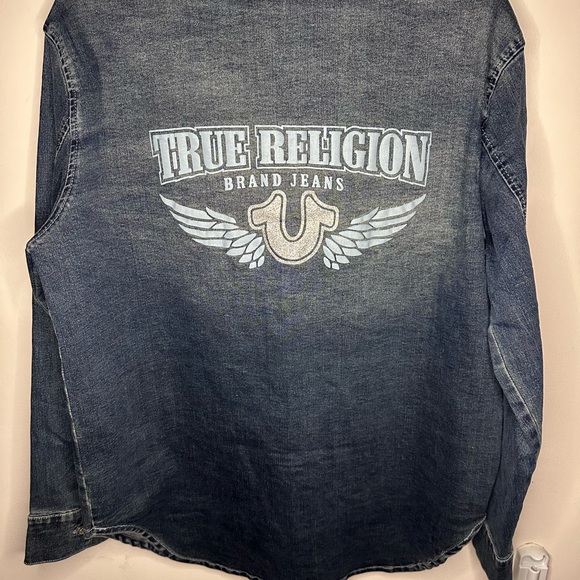 True Religion Blue Denim Shacket - Picture 6 of 9